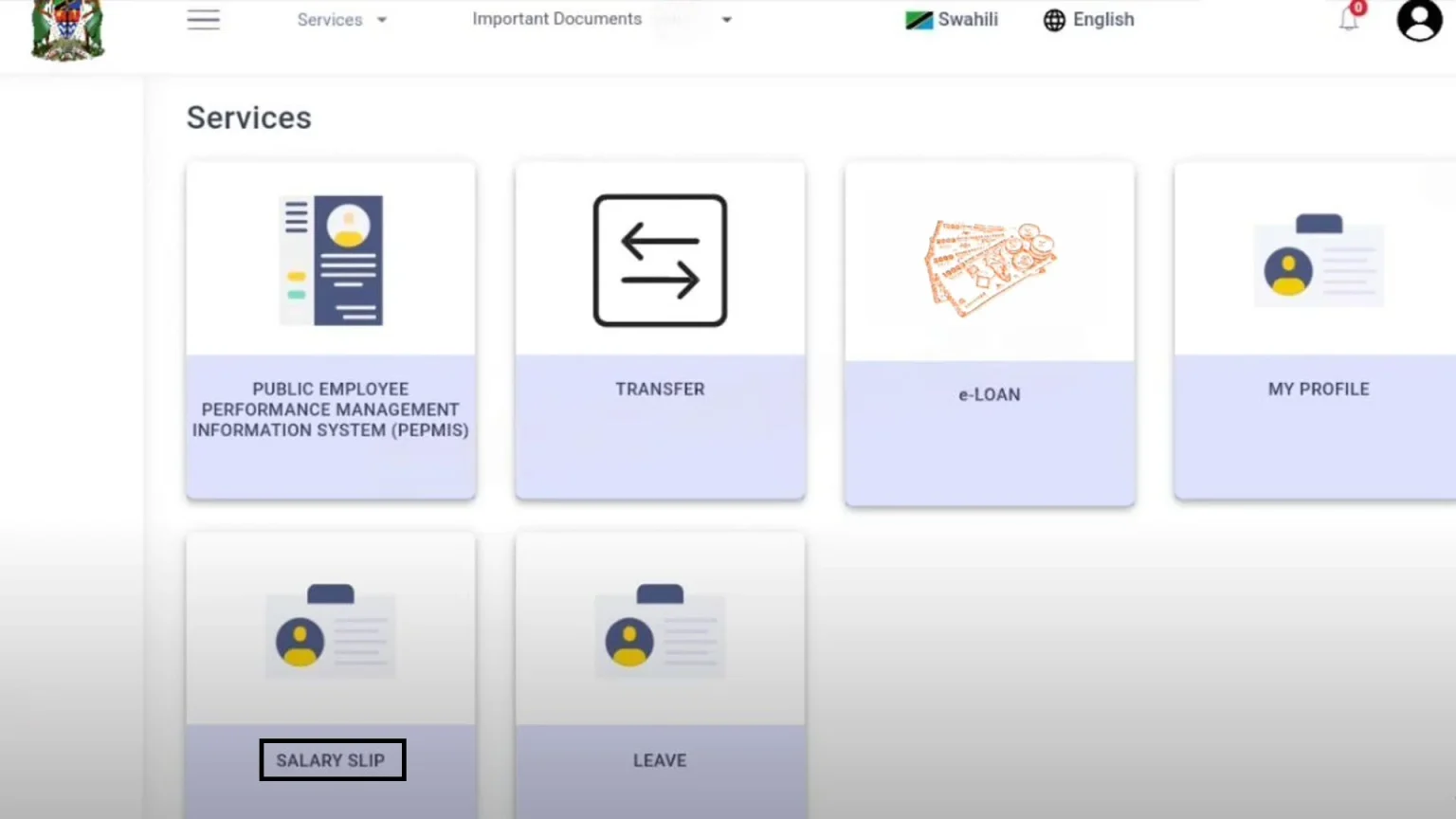 ess utumishi salary slip
