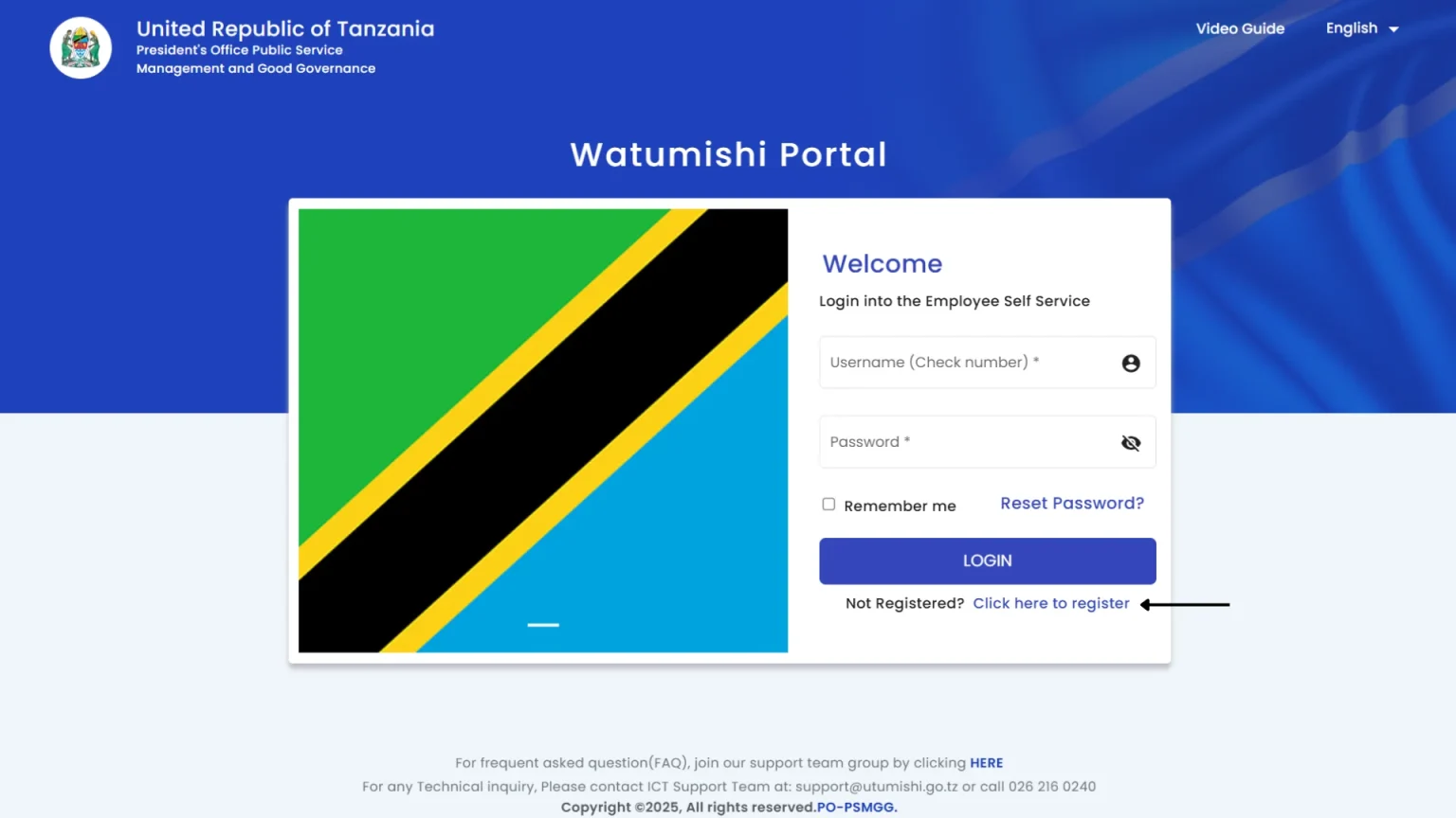 open the registration page