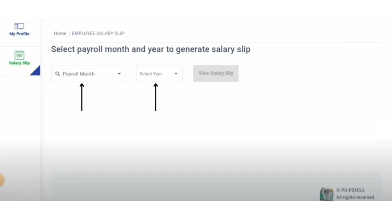 select month and year