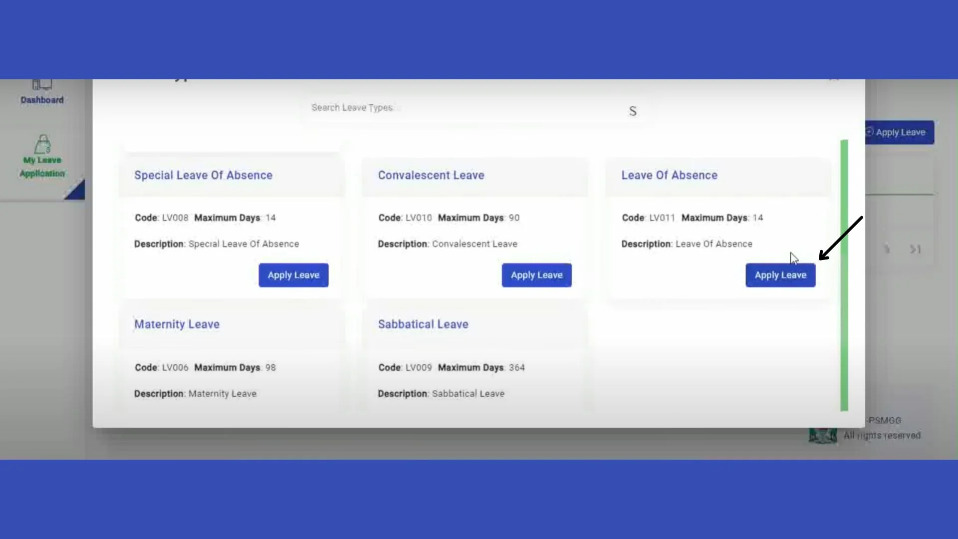 apply leave on the ess utumishi portal