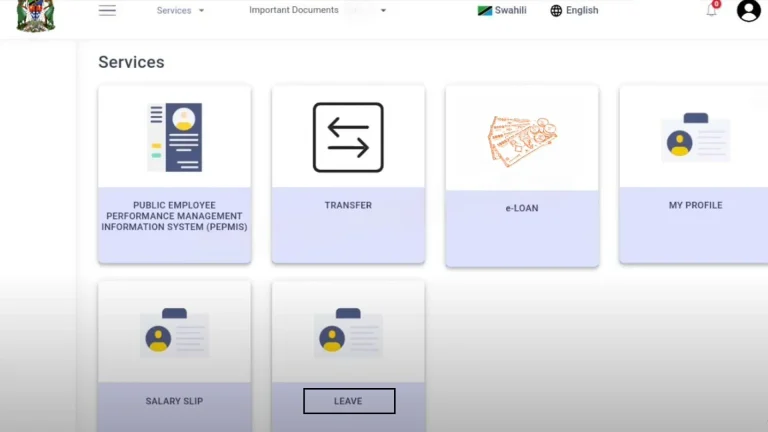 watumishi portal leave dashboard