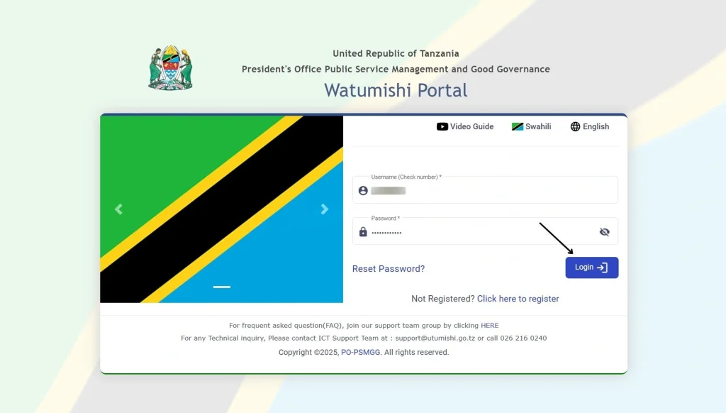 ess utumishi login